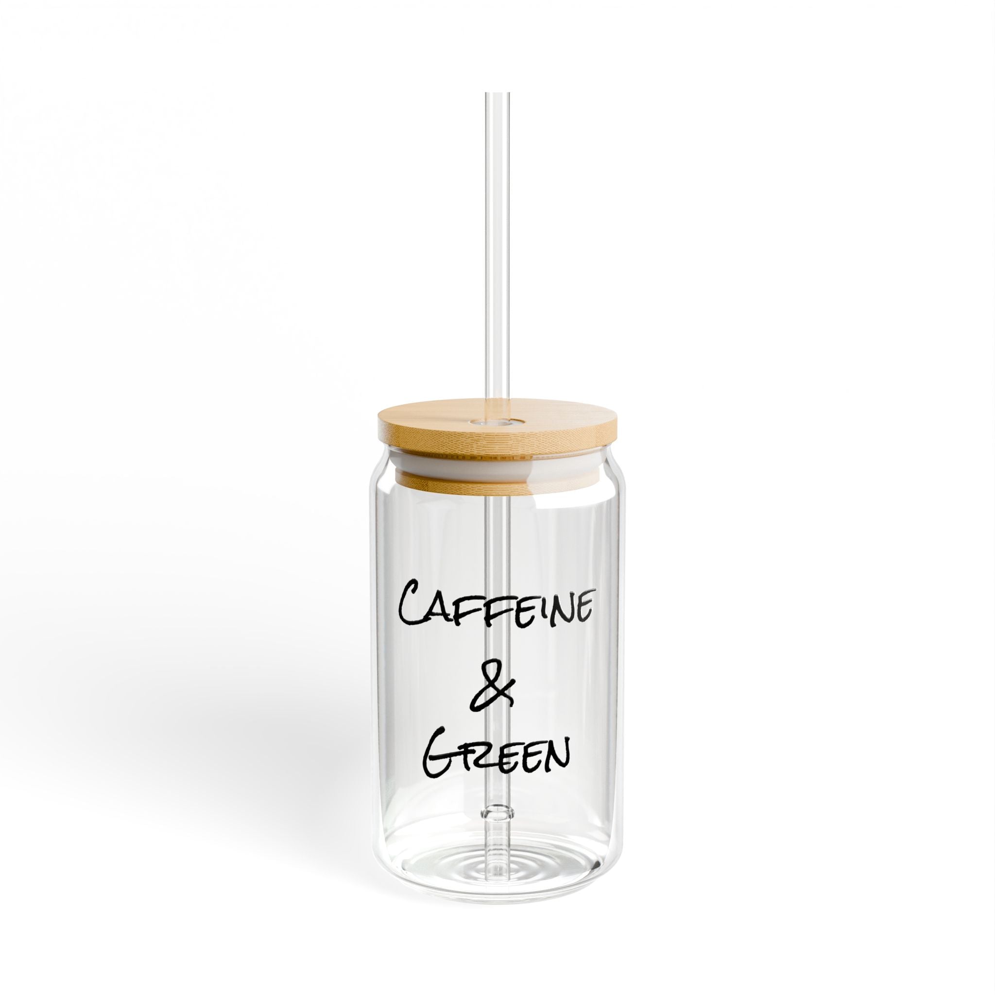 Caffeine & Green Sipper Glass, 16oz
