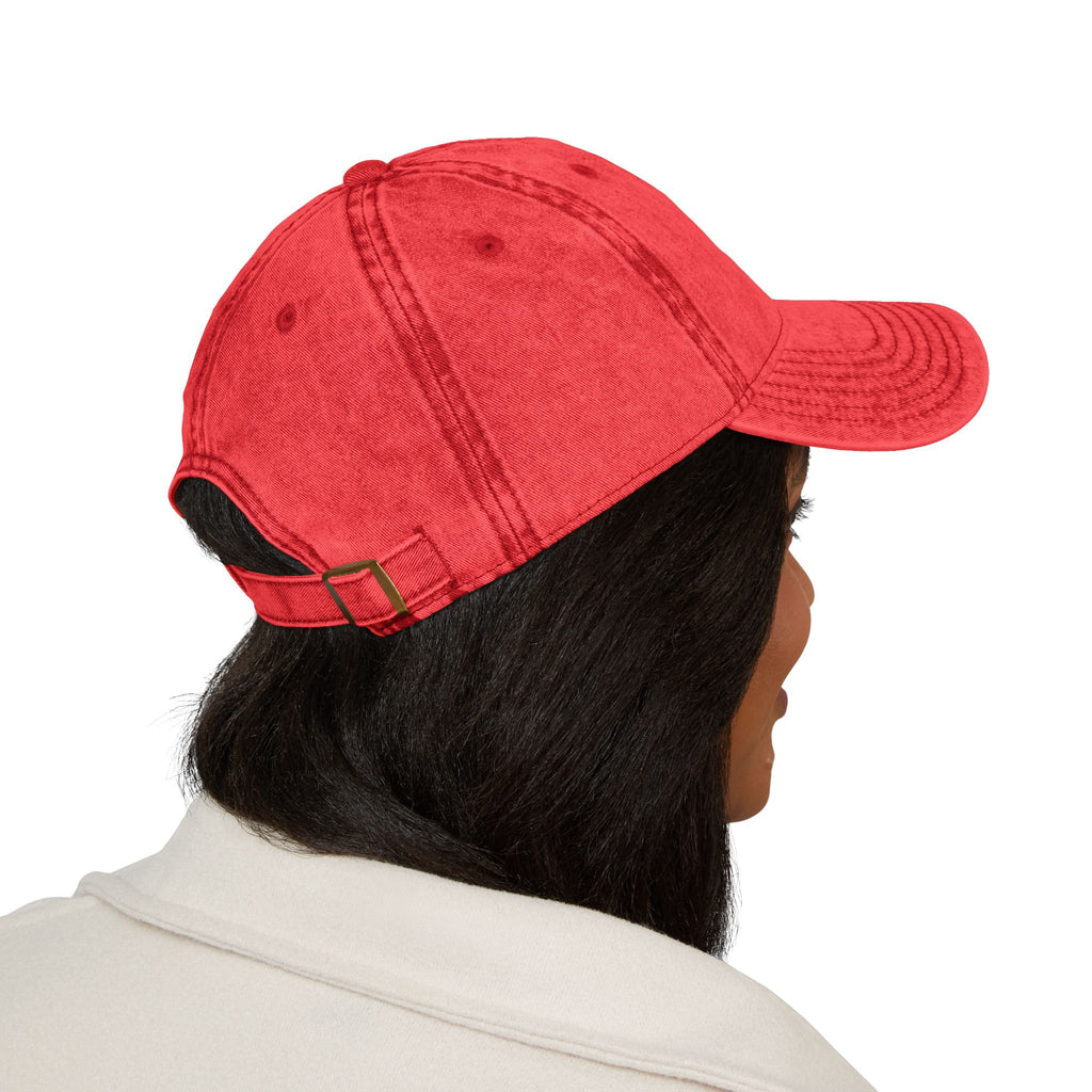 Vintage Embroidered Cap — "Coffee & Coughy" Distressed Baseball Hat