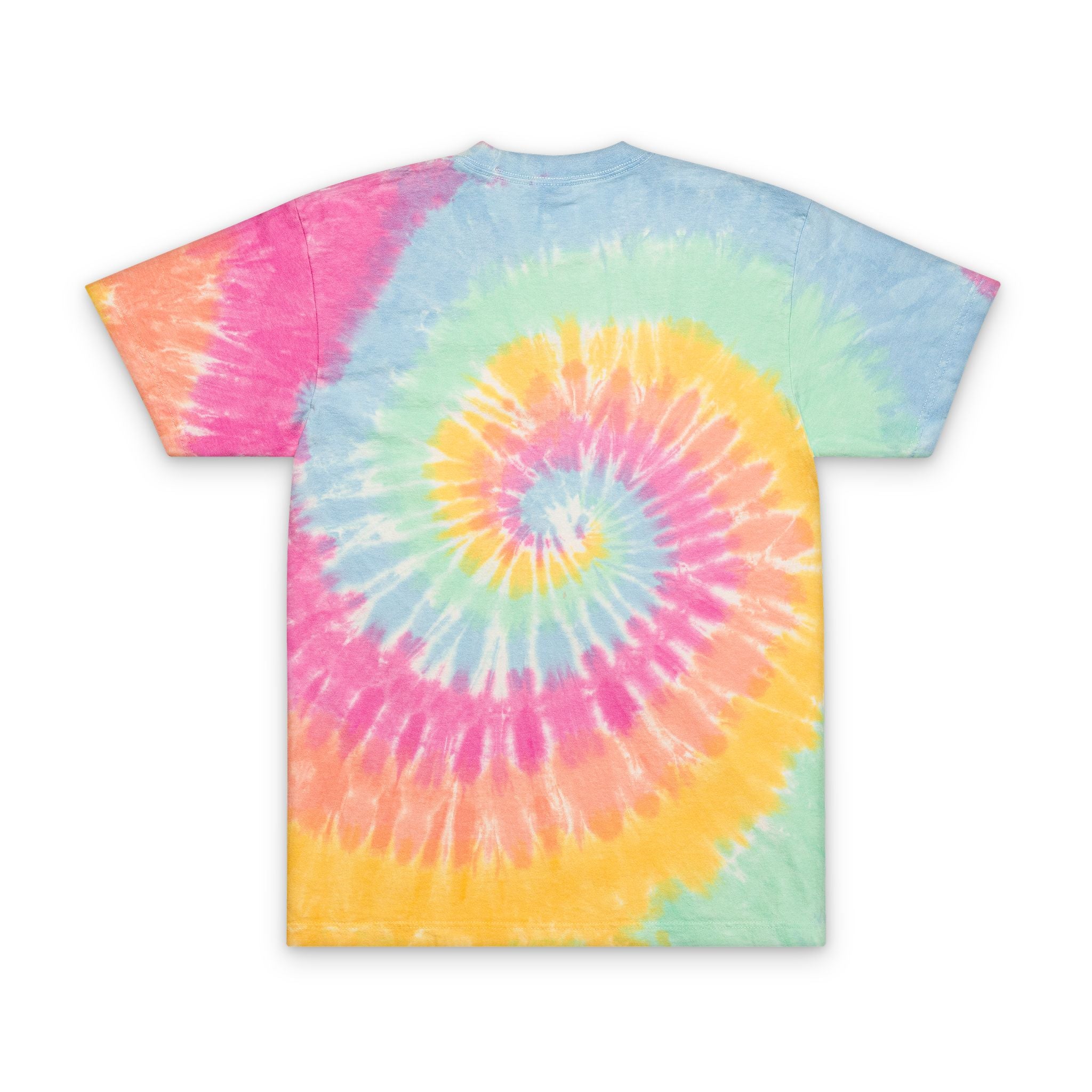 Tie-Dye Spiral Tee — "Don't Talk to Me Until I Had My Caffeine and Green" Embroidered Oversized T-Shirt