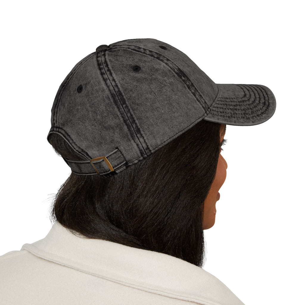 Vintage Embroidered Cap — "Coffee & Coughy" Distressed Baseball Hat